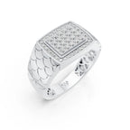 Square Pave Diamond Men's Ring