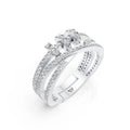 Criss Cross Multi Row Diamond Ring