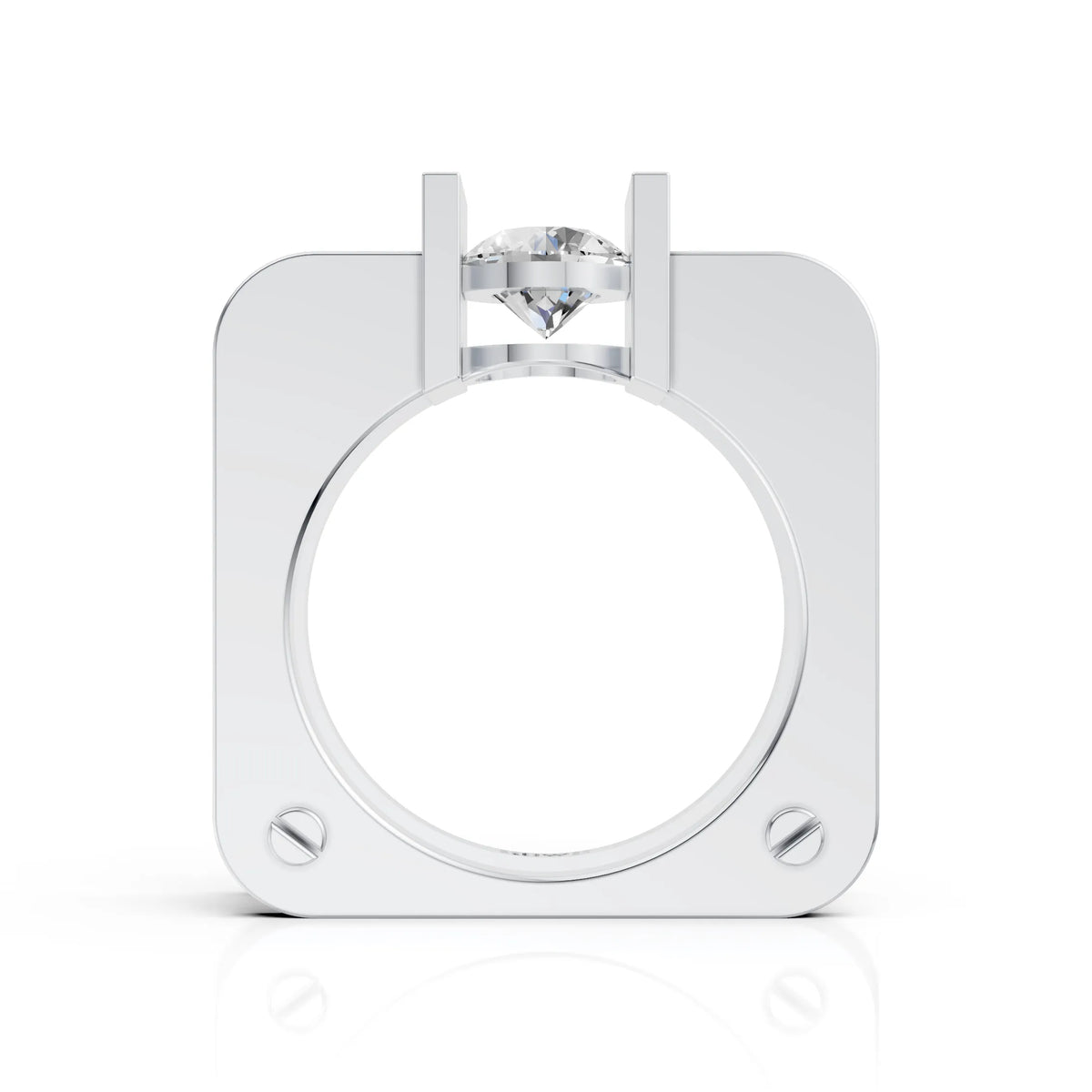 Modern Square Solitaire Ring