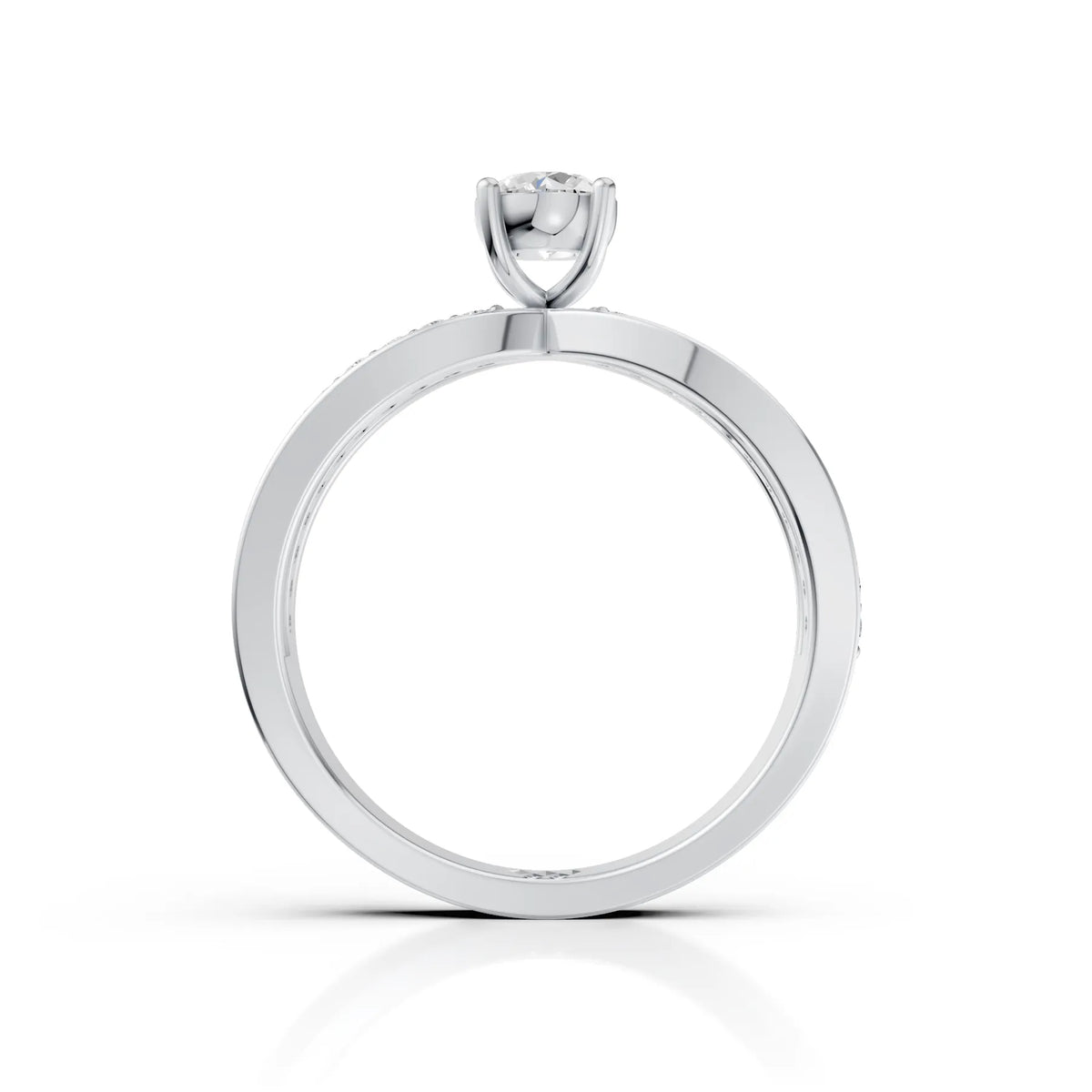 Twist Solitaire Moissanite Ring
