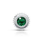 Green Solitaire Sunburst Studs