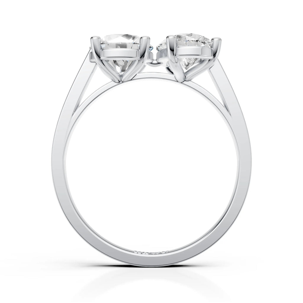 Dual-Stone Ring – Pear & Round Cut