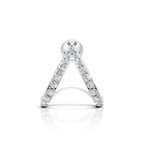 V-Shaped Round Diamond Hoop Studs