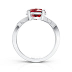 Modern Round Ruby Solitaire Ring
