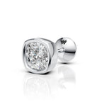 Cushion Square Shaped Bezel Setting Earring ( 1 PC)
