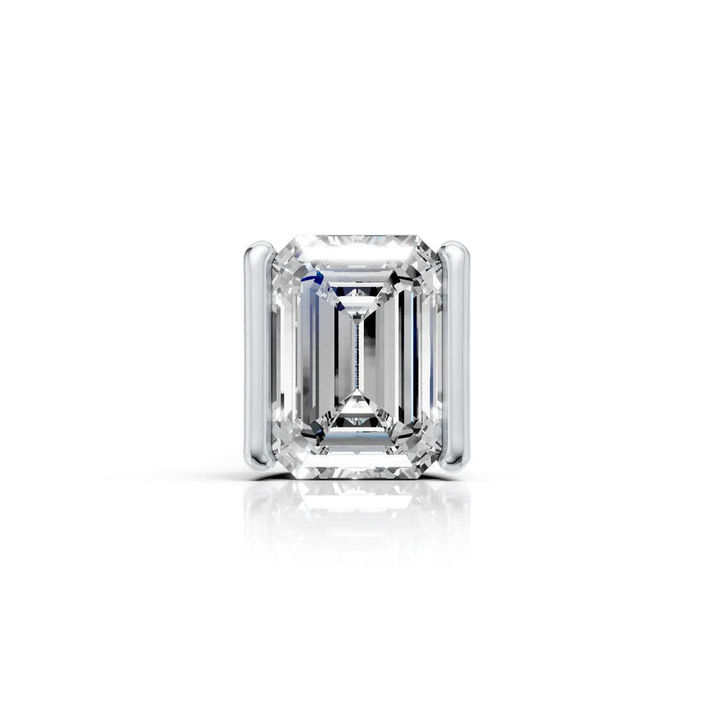 Emerald Cut Diamond Bar Set Stud (1 PC)