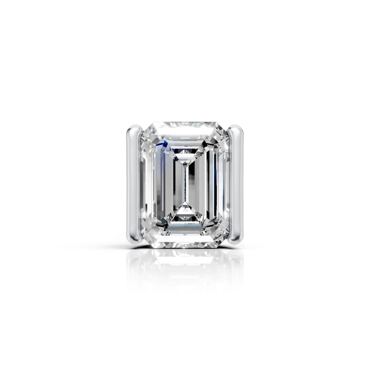 Emerald Cut Diamond Bar Set Stud (1 PC)