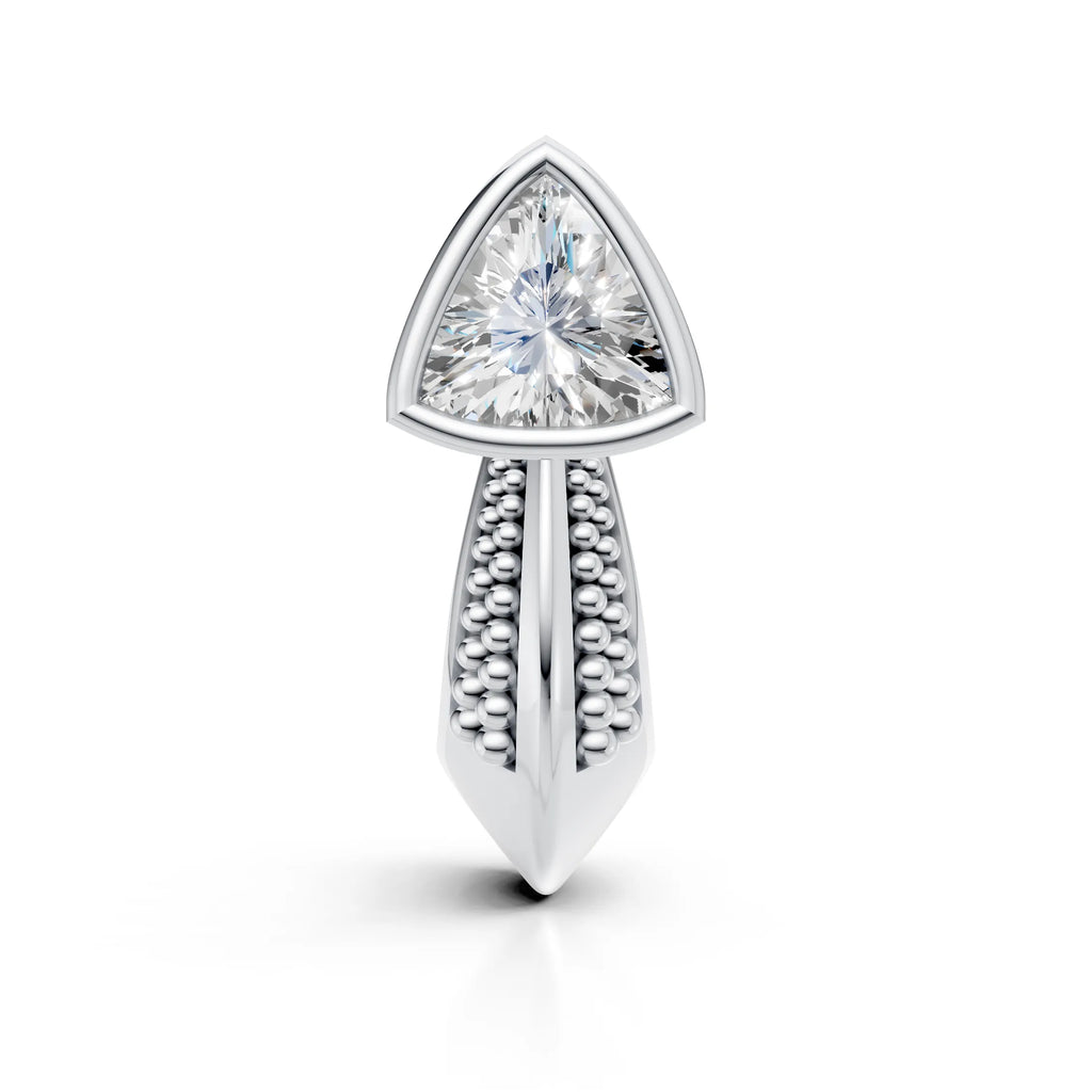 Trillion Cut Solitaire Diamond Huggie Bali