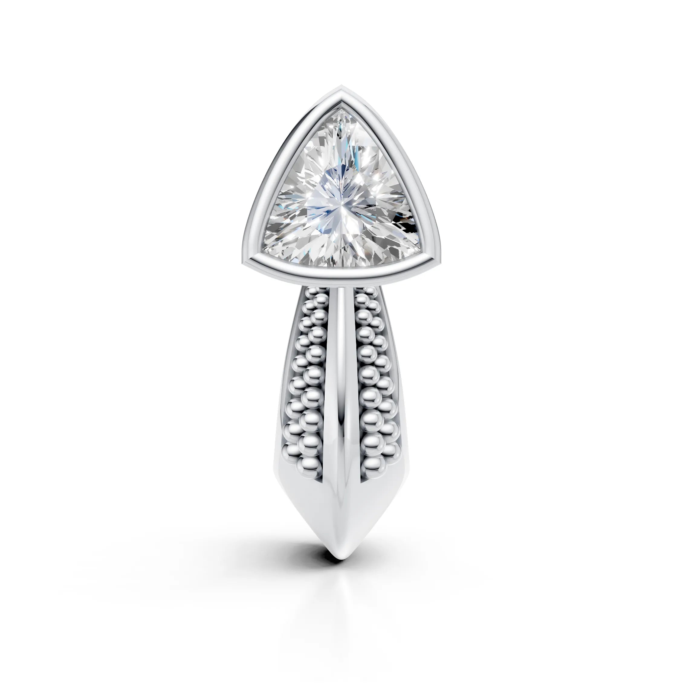 Trillion Cut Solitaire Diamond Huggie Bali