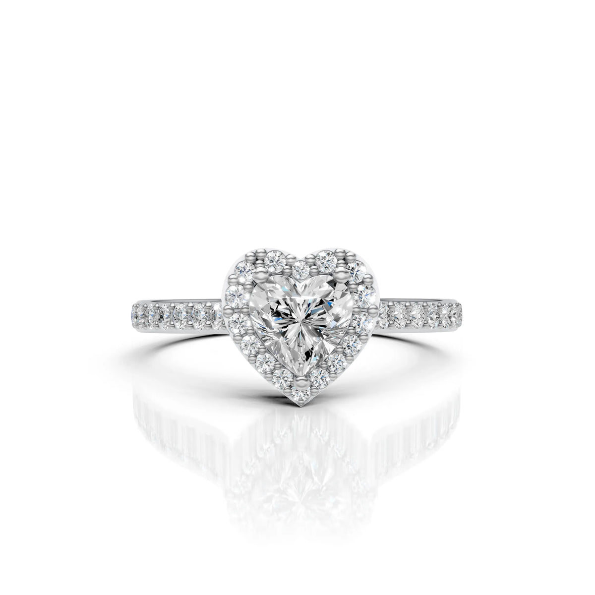 Heart Shape Diamond Halo Ring