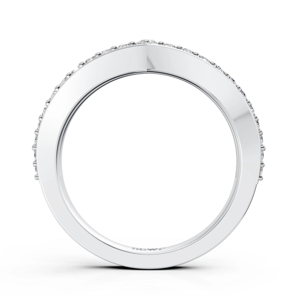 Modern Double Band Diamond Ring