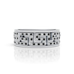 Iced Geometric Pattern Band Ring