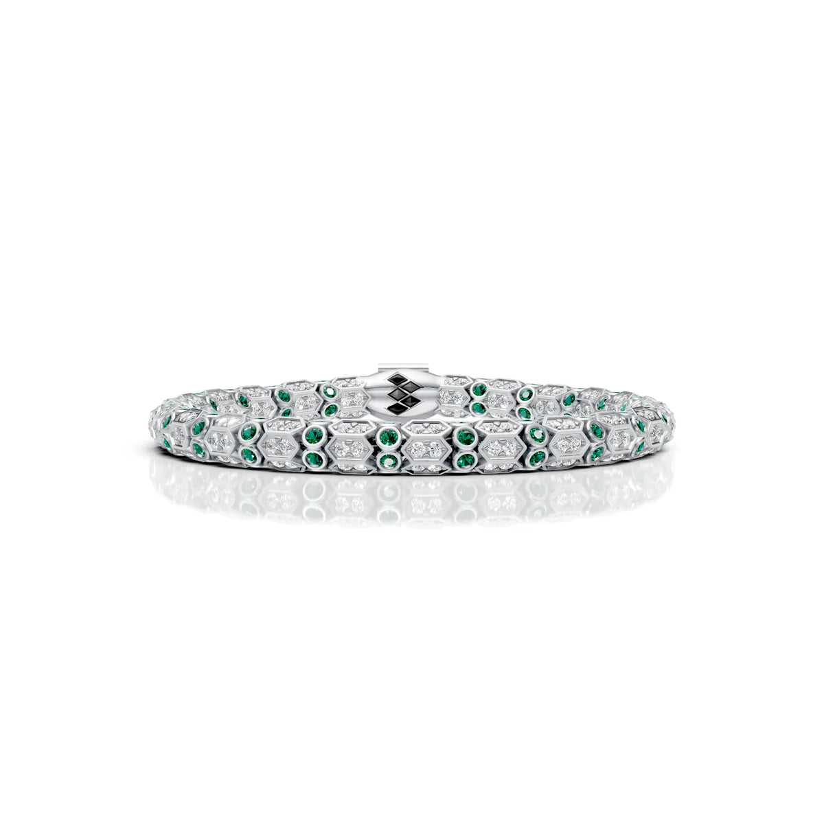 Green & White Diamond Rope Bracelet