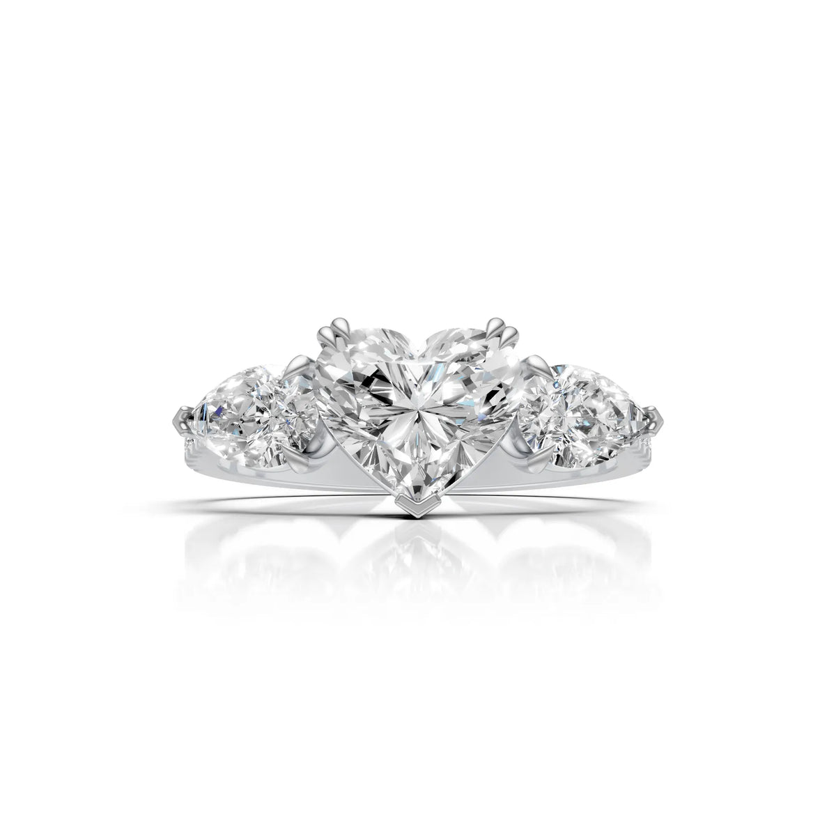 Heart & Pear Diamond Trilogy Ring
