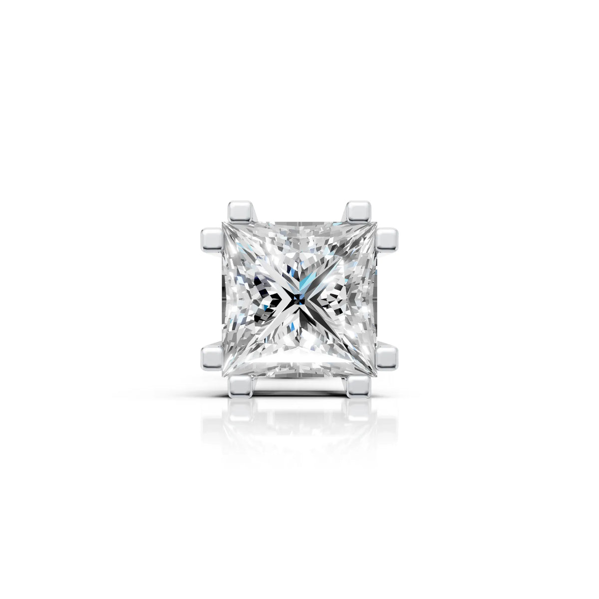 Princess Cut Eight Prong Diamond Stud (1 PC)