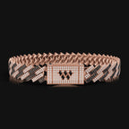 925 Sterling Silver Moissanite Diamond 10 MM Black & White Cuban Bracelet