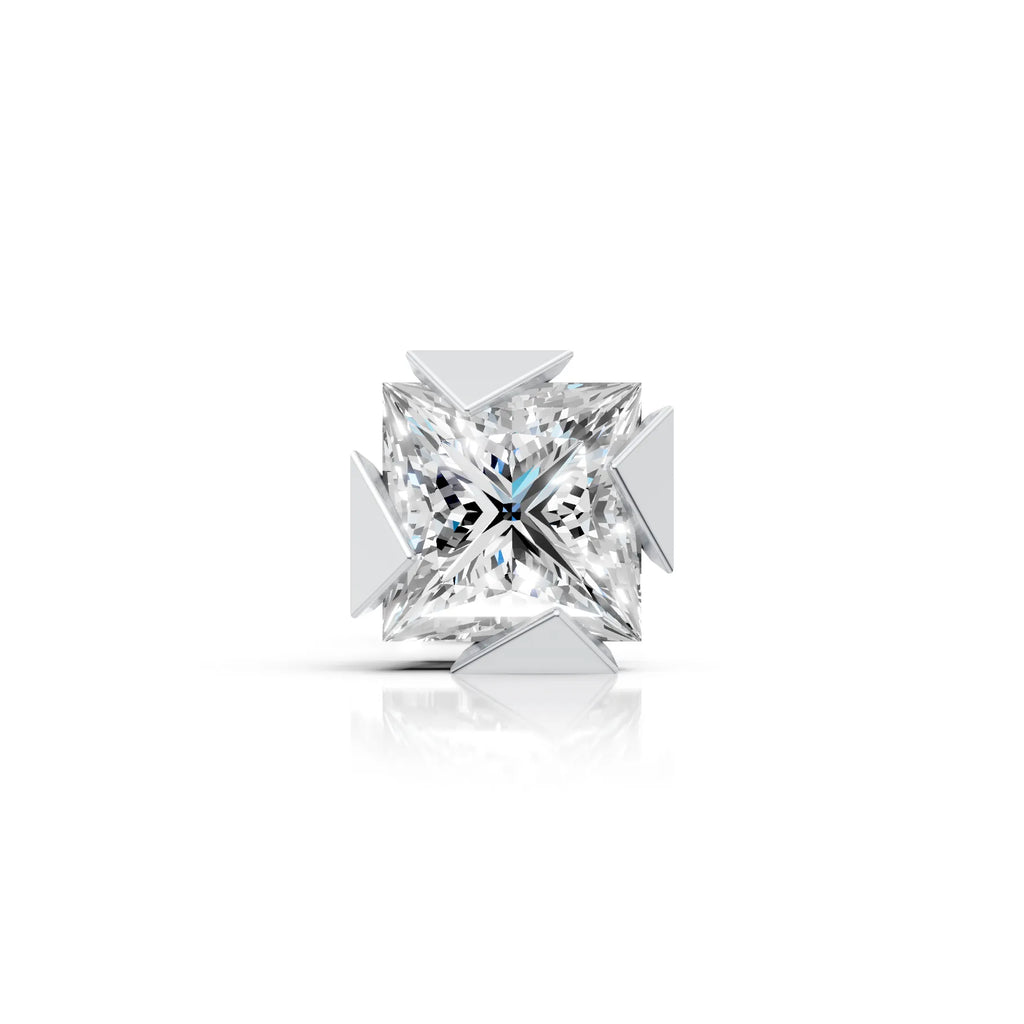 Princess Cut Triangle Claw Diamond Stud (1 PC)