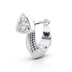 Trillion Cut Solitaire Diamond Huggie Bali