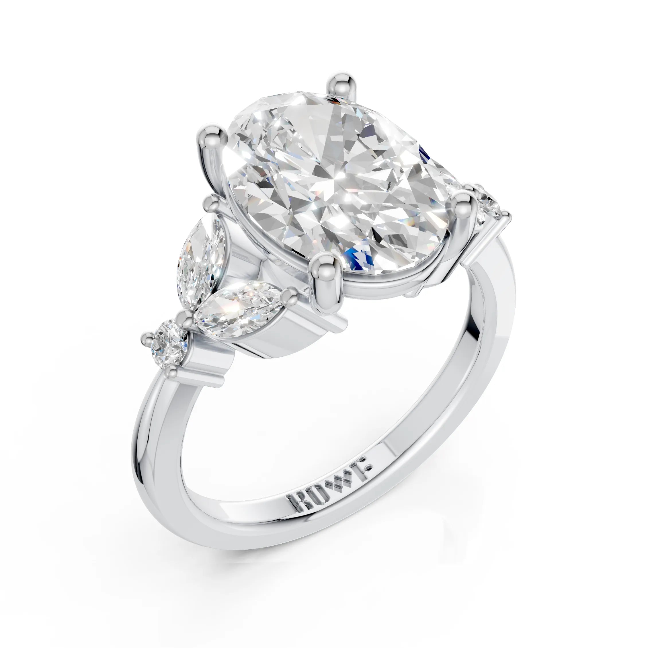 Oval Cut Three Stone Diamond