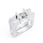 Modern Square Solitaire Ring