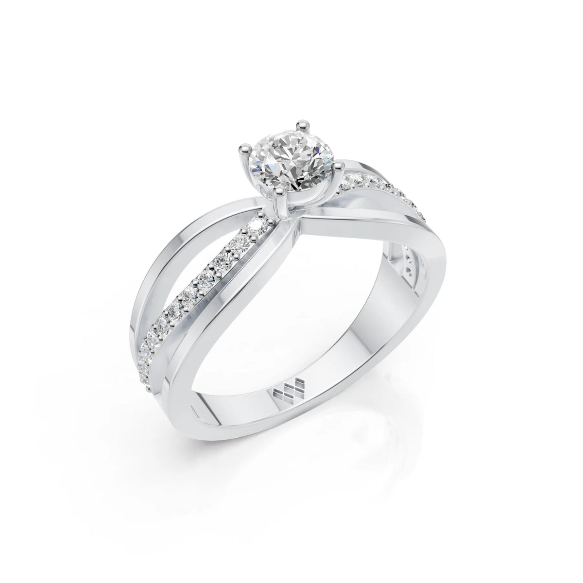 Twist Solitaire Moissanite Ring