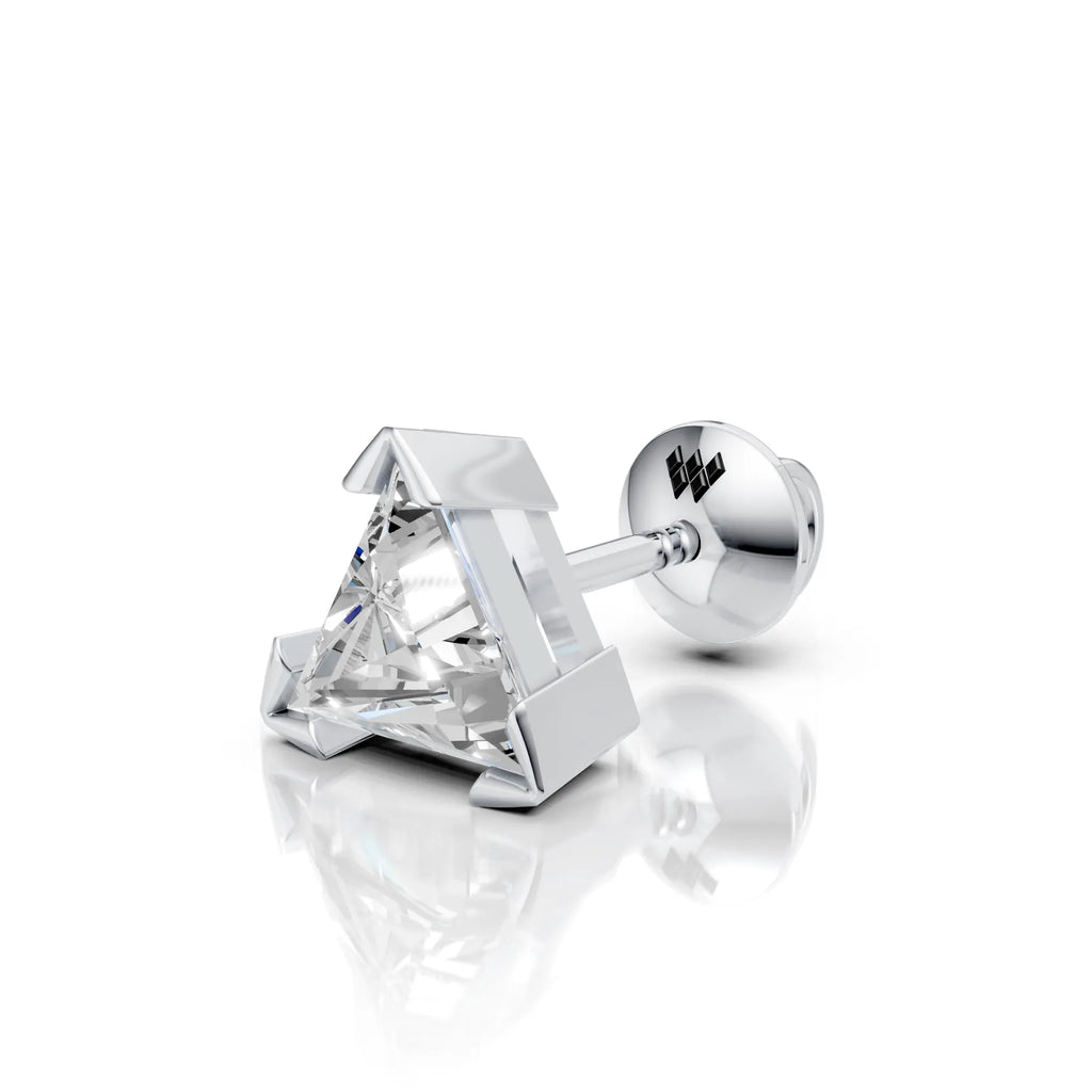 Triangle Claw Diamond Stud (1 PC)