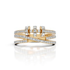 Criss Cross Multi Row Diamond Ring