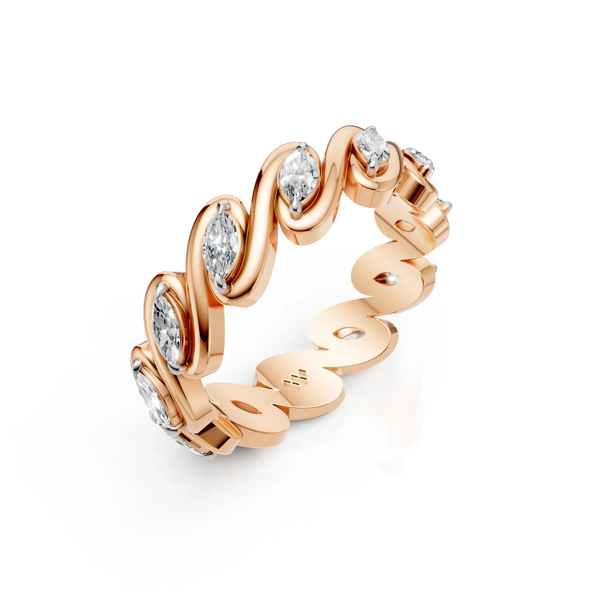 Marquise Diamond Twist Eternity Band Ring