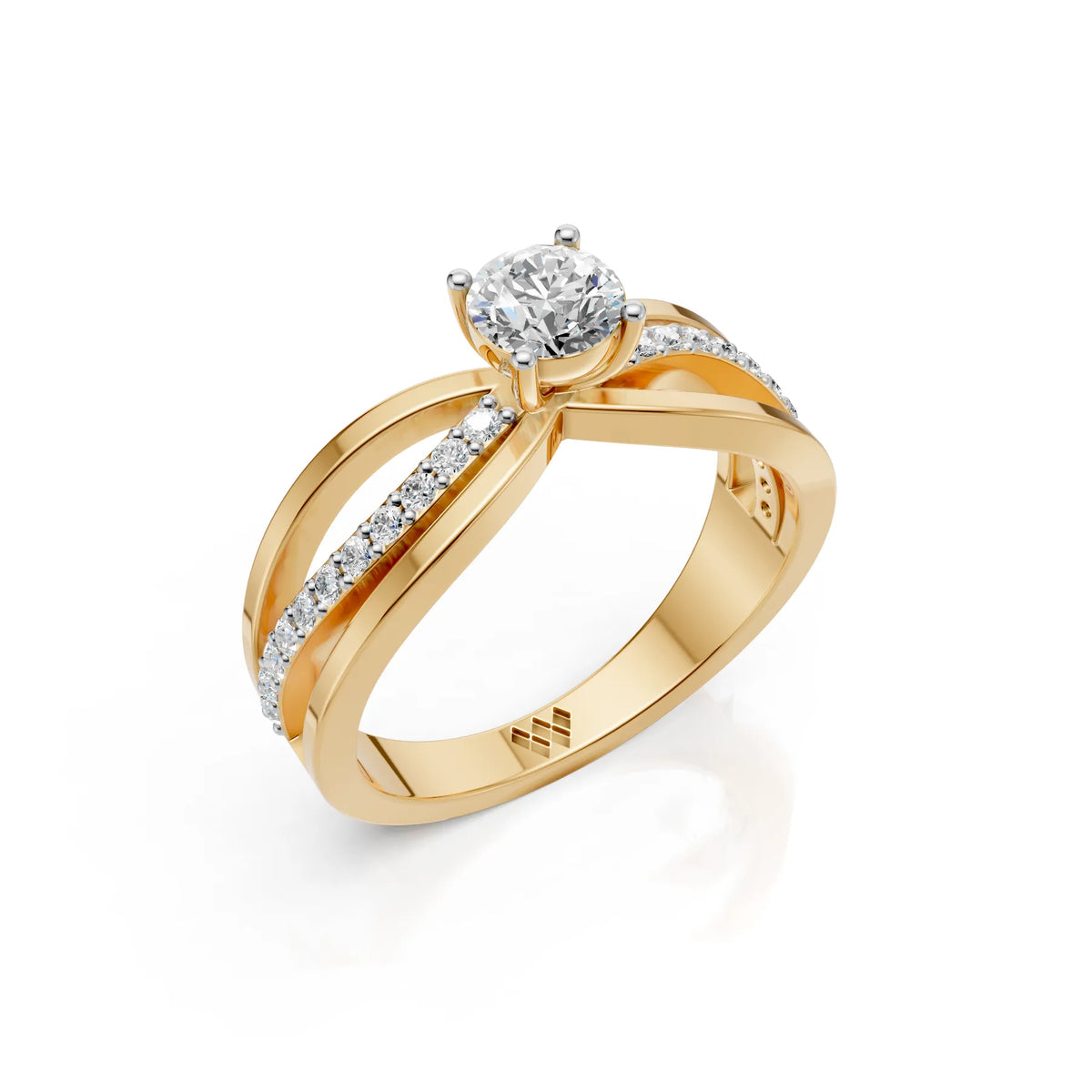 Twist Solitaire Moissanite Ring