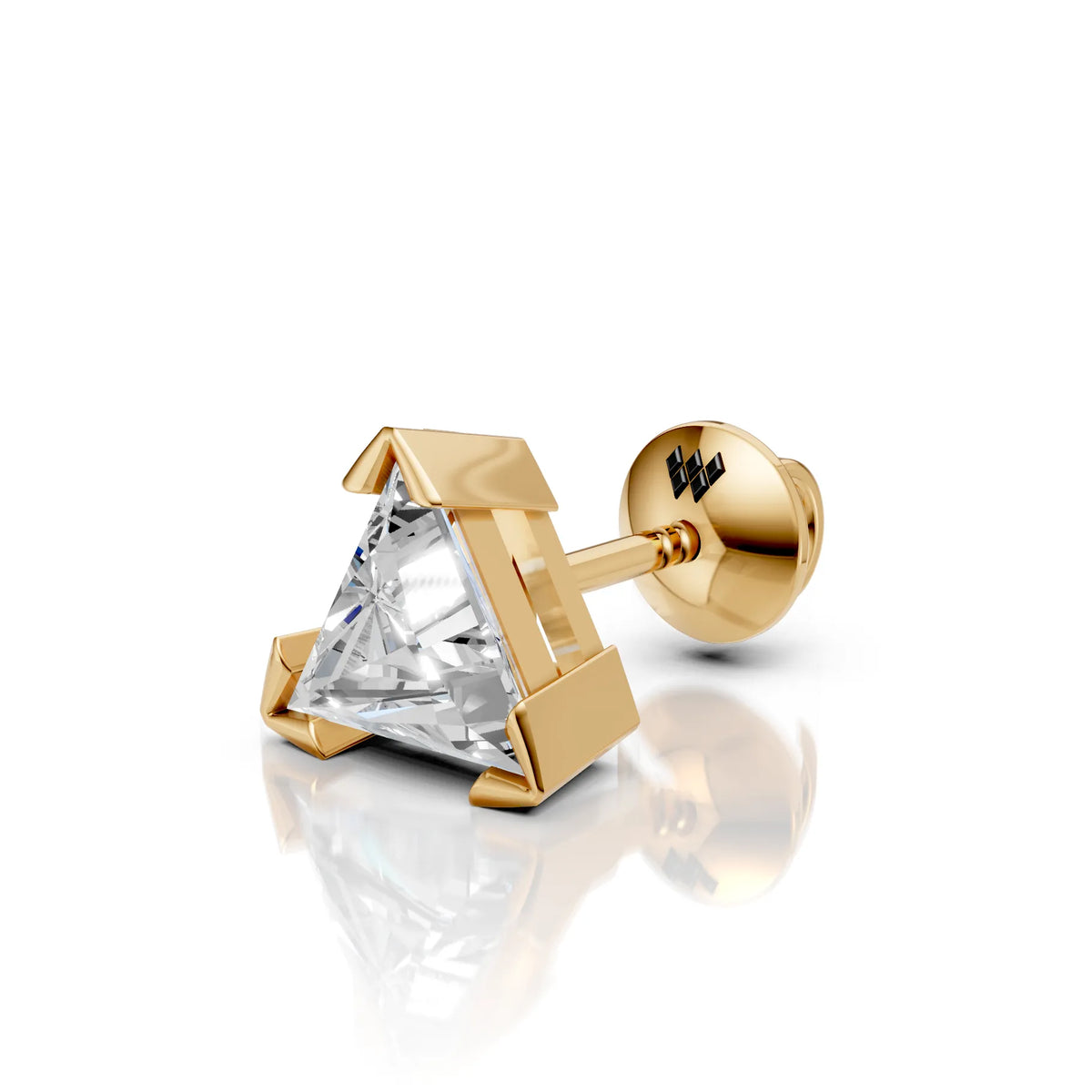 Triangle Claw Diamond Stud (1 PC)