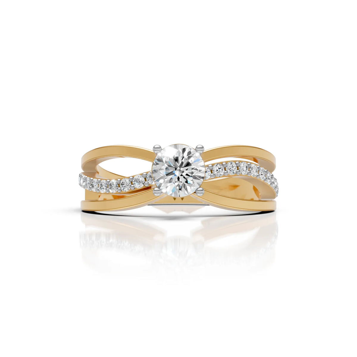 Twist Solitaire Moissanite Ring