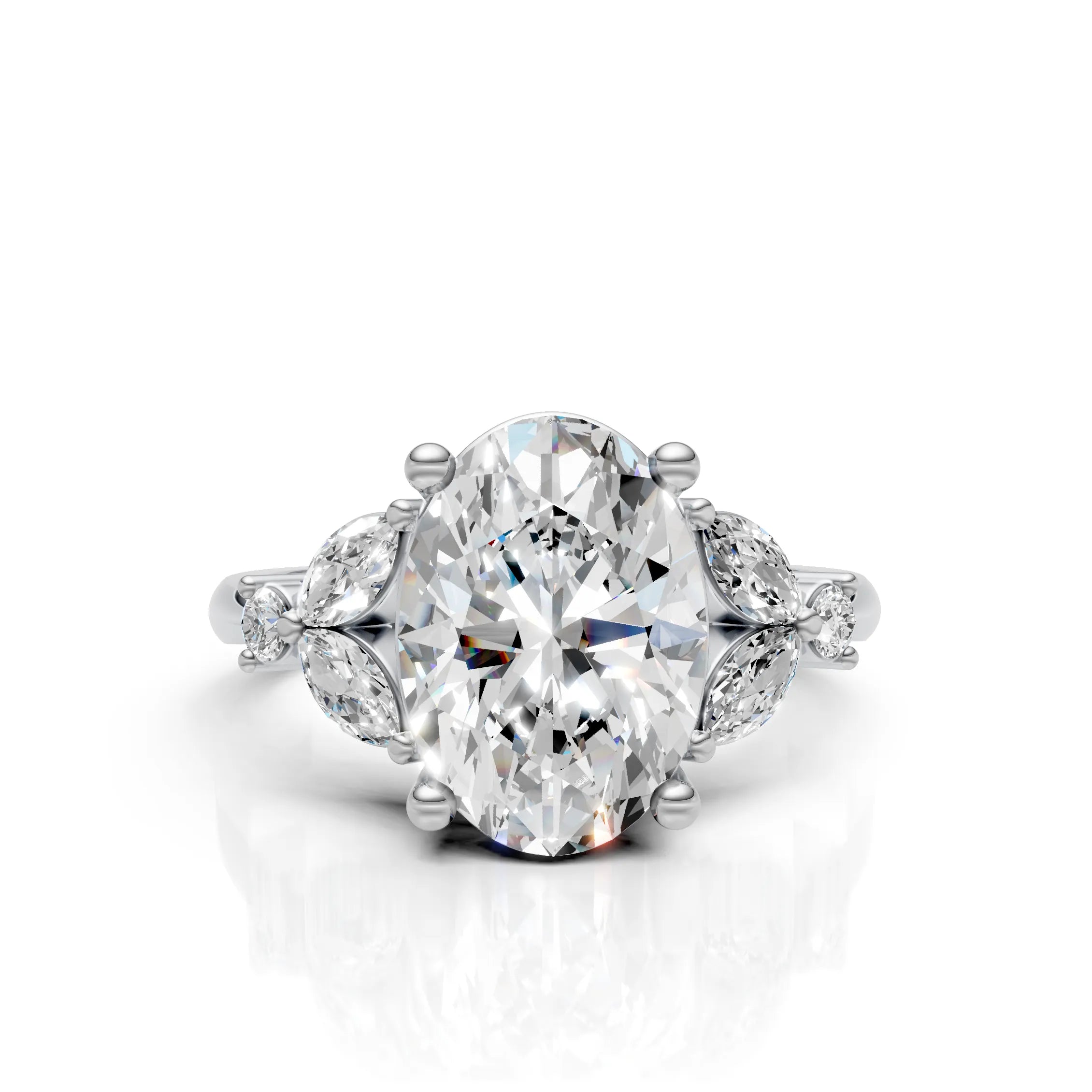 Oval Cut Three Stone Diamond