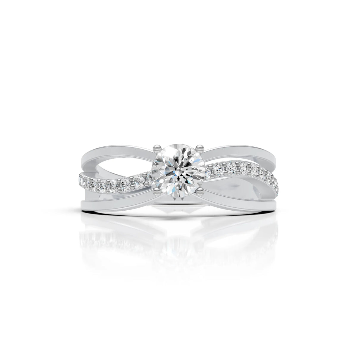 Twist Solitaire Moissanite Ring