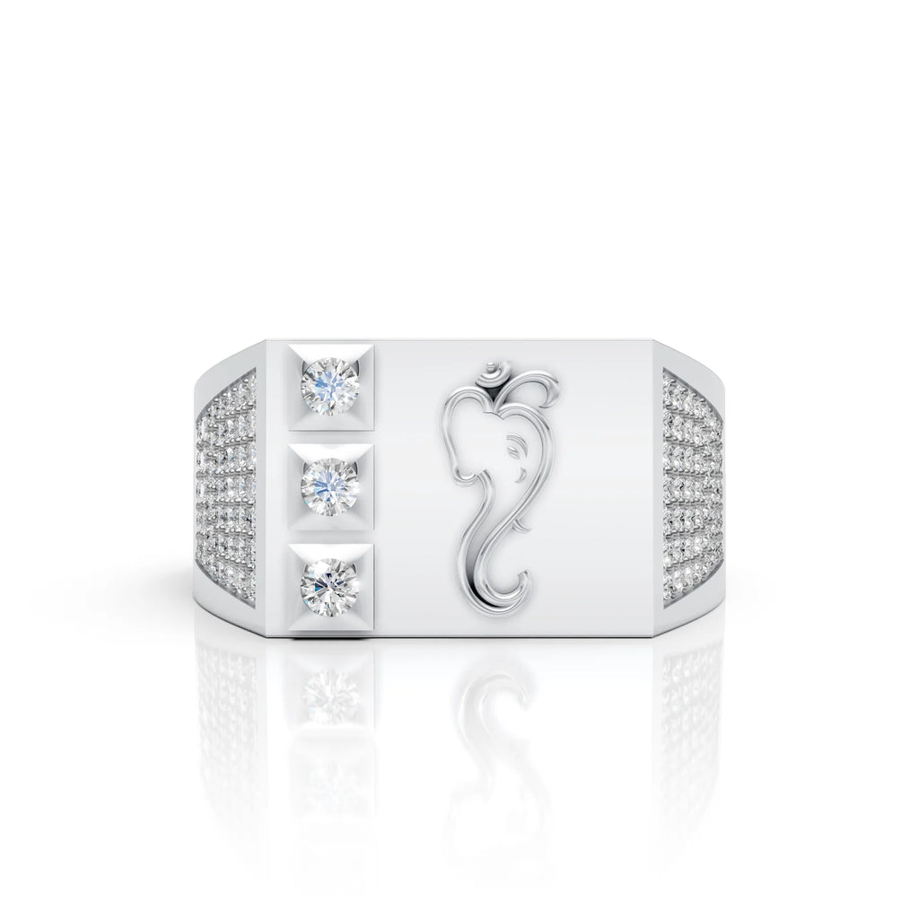 Ganesha Moissanite Statement Ring