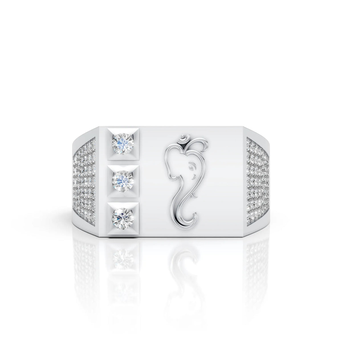 Ganesha Moissanite Statement Ring
