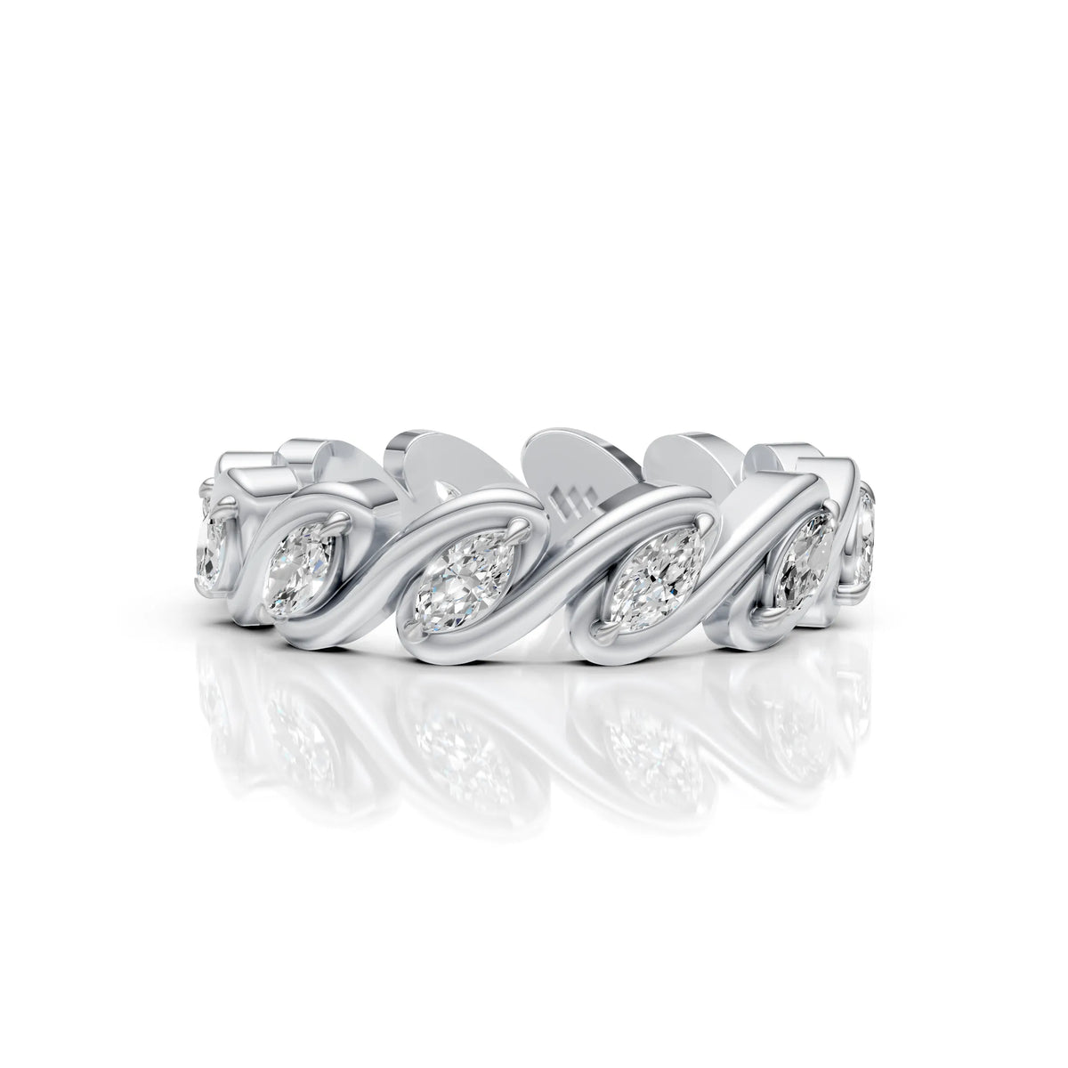 Marquise Diamond Twist Eternity Band Ring