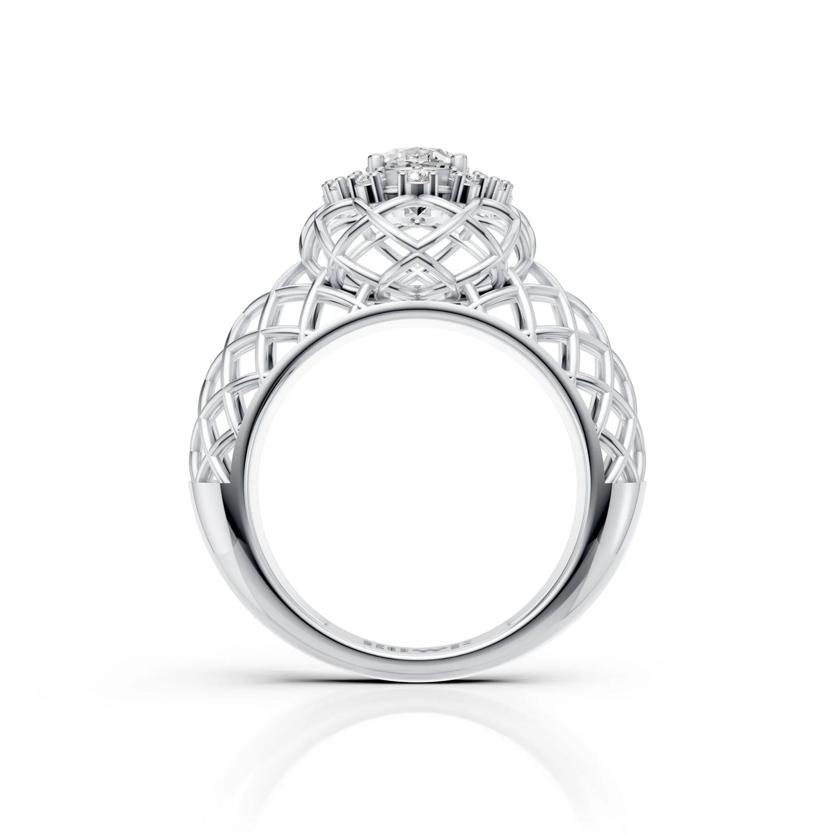 Oval Halo Lattice Ring