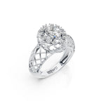 Oval Halo Lattice Ring