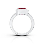Red Emerald-Cut Ring