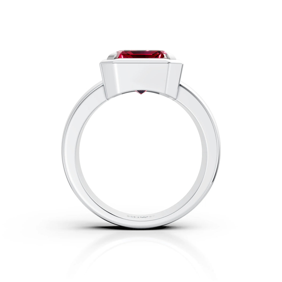 Red Emerald-Cut Ring