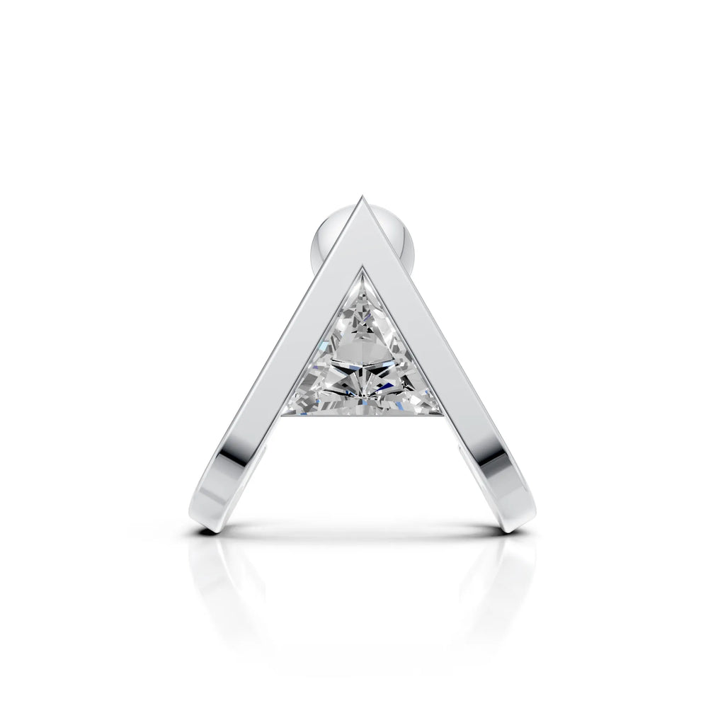 V-Shaped Triangle Diamond Stud (1 PC)