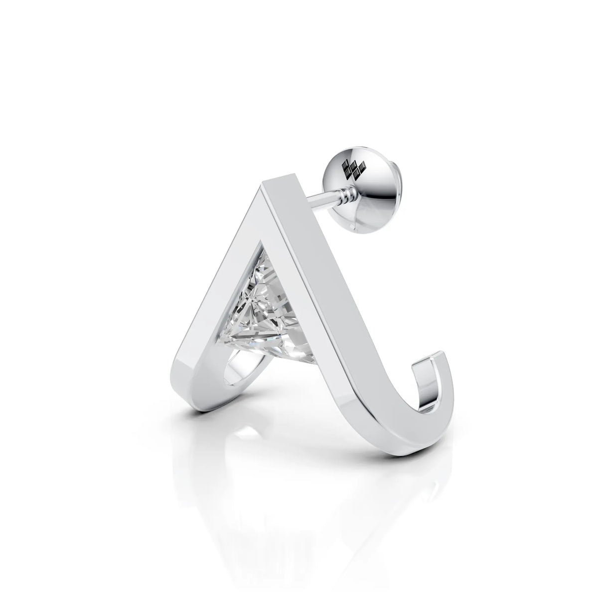 V-Shaped Triangle Diamond Stud (1 PC)