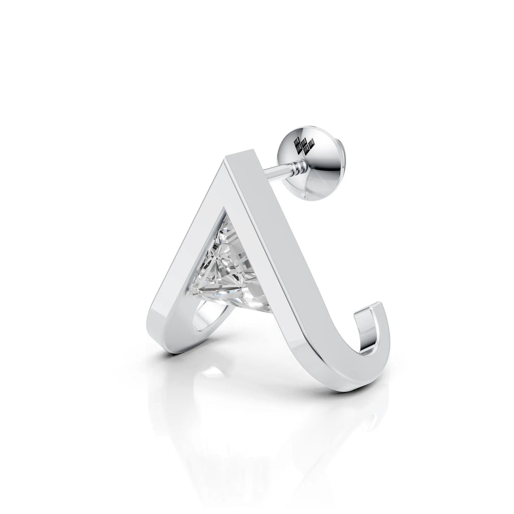 V-Shaped Triangle Diamond Stud (1 PC)