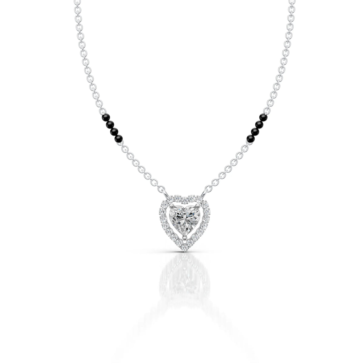 Heart Halo Moissanite Mangalsutra
