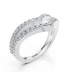 Modern Double Band Diamond Ring