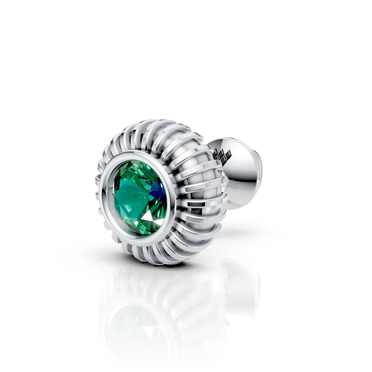 Green Solitaire Sunburst Studs