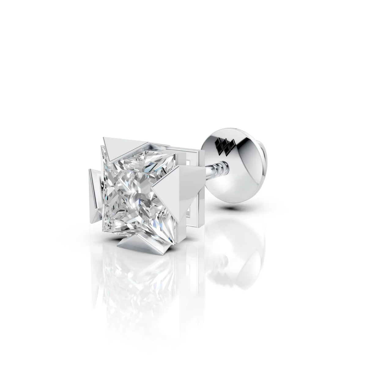 Princess Cut Triangle Claw Diamond Stud (1 PC)
