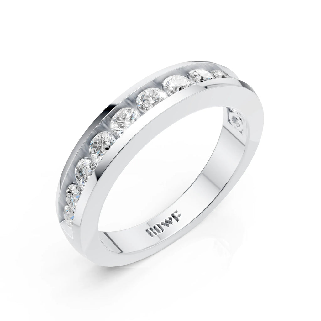 Channel Set Round Diamond Band Ring