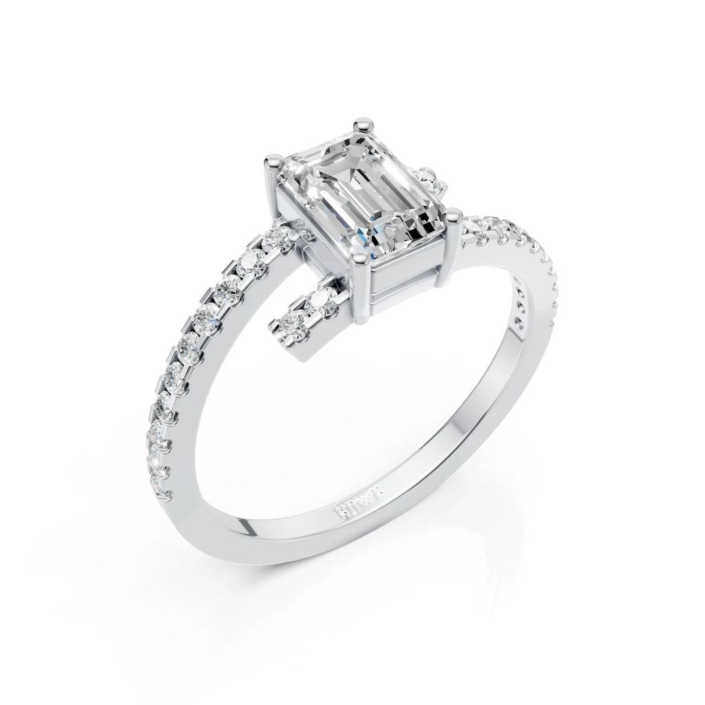 Emerald Cut Diamond Solitaire Ring