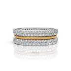 Solid Gold And 925 Sterling Silver Gold Moissanite Diamond Band Ring
